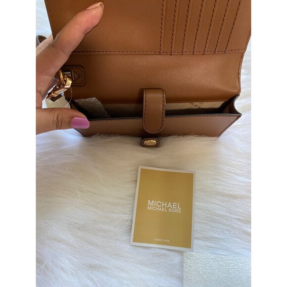 Michael Kors Jet Set Small Phone Case,  Wristlet Wallet, Beige/ Ebony